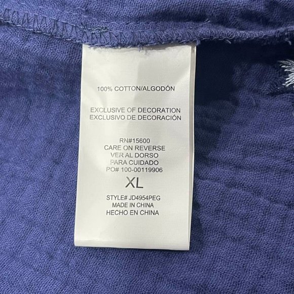 Jolt NWOT Women's Rouched Front Embroidered Navy Dress XL - Picture 6 of 16